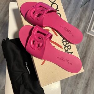 Dolce & Gabbana Fuchsia Slide Sandals